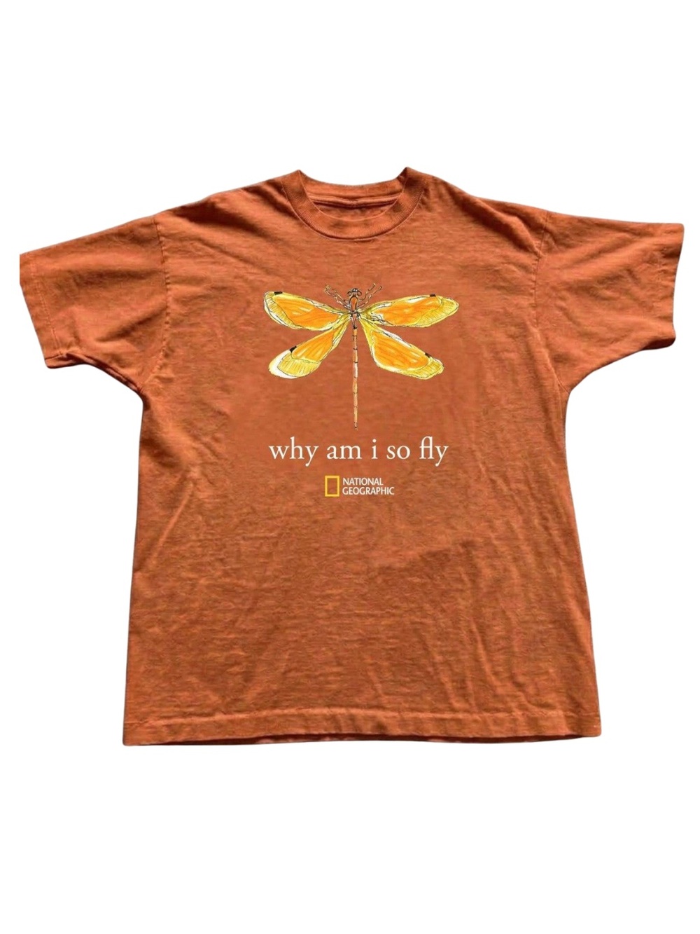 Gildan National Geographic 'Why Am I So Fly' Orange Dragonfly Tee